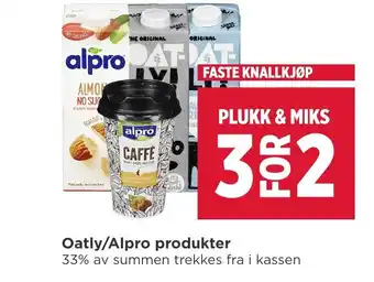 Meny Oatly/ Alpro Produkter tilbud