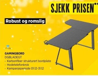 POWER Gamingbord DGBLADEGT tilbud