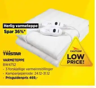 POWER Varmeteppe BW4752 tilbud