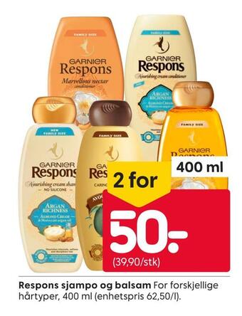 Rusta Respons sjampo og balsam tilbud