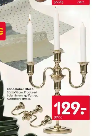 Rusta Kandelaber ofelia tilbud