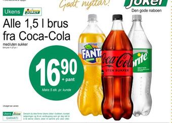 Joker Alle 1,5 l brus fra coca-cola tilbud