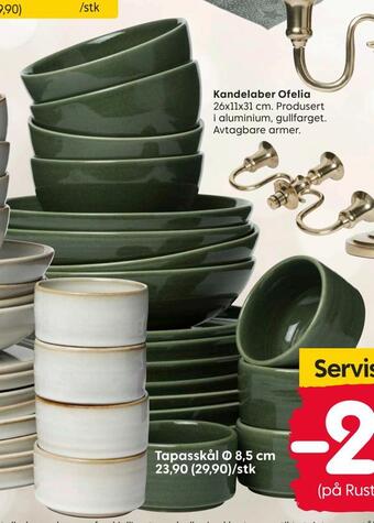 Rusta Elsaform servise tilbud