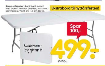 Rusta Sammenleggbart bord tilbud