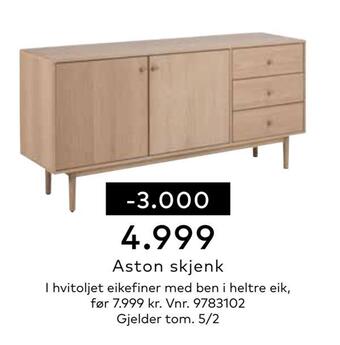 Skeidar Aston skjenk tilbud