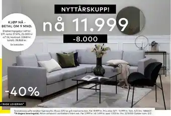 Skeidar Scandinavia sofa vendbar hjørnesofa tilbud