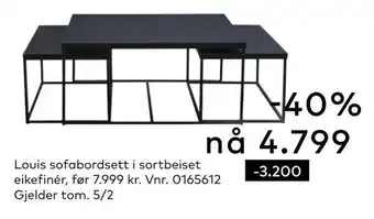 Skeidar Louis sofabordsett tilbud