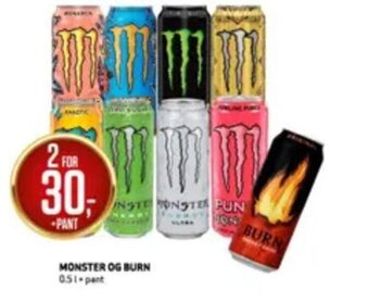 Bunnpris Monster Og Burn tilbud