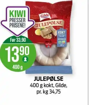 Kiwi Julepølse Gilde tilbud