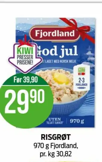 Kiwi Risgrøt Fjordland tilbud