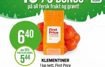 Kiwi Klementiner tilbud