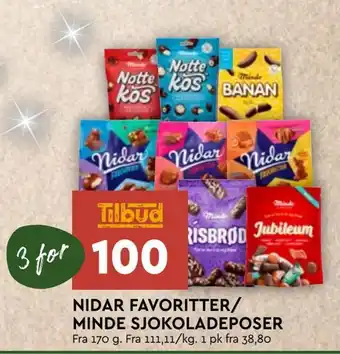 Coop Mega Nidar favoritter/ minde sjokoladeposer tilbud