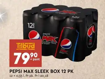 Coop Mega Pepsi max sleek box 12 pk tilbud