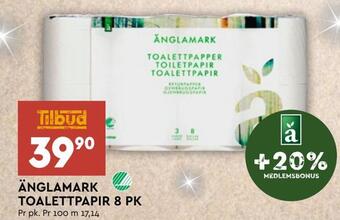 Coop Mega Änglamark toalettpapir 8 pk tilbud