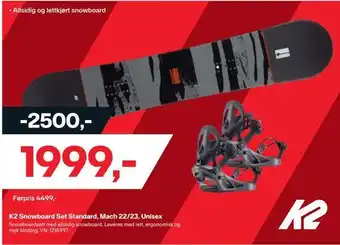 XXL Sport K2 snowboard set standard, mach 22/23, unisex tilbud