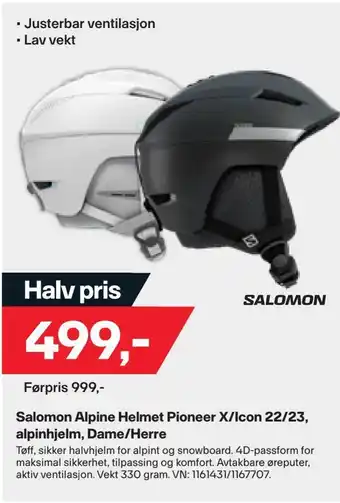 XXL Sport Salomon alpine helmet pioneer x/icon 22/23, alpinhjelm, dame/herre tilbud