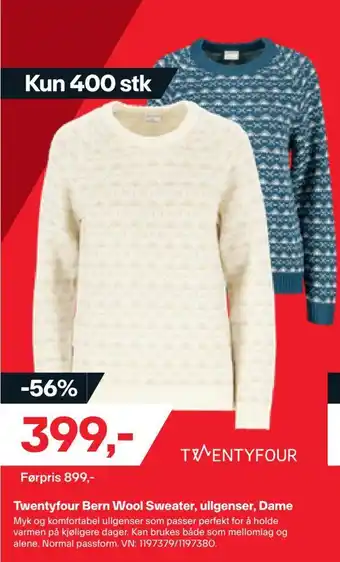 XXL Sport Twentyfour bern wool sweater, ullgenser, dame tilbud