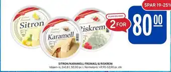 Rema 1000 Sitron/karamell fromasj & riskrem tilbud
