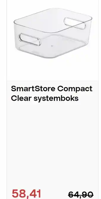 Clas Ohlson SmartStore Compact Clear Systemboks tilbud