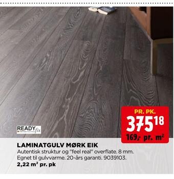 jem & fix Laminatgulv mørk eik tilbud
