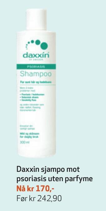 Apotek 1 Daxxin sjampo mot psoriasis uten parfyme tilbud