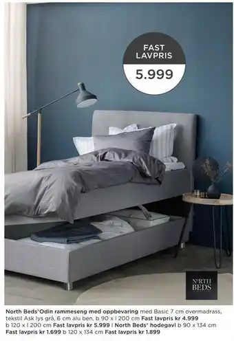 Møbelringen North beds®odin rammeseng med oppbevaring tilbud