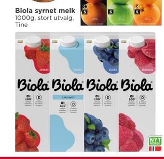 Meny Biola syrnet melk tilbud