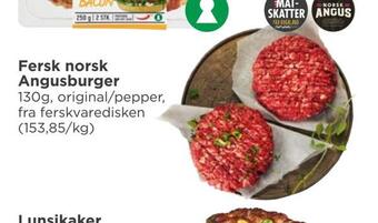 Meny Fersk norsk angusburger tilbud