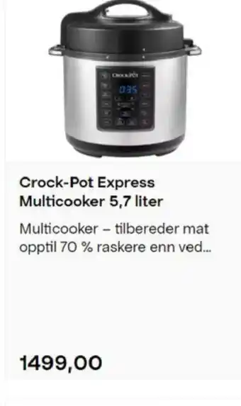Clas Ohlson Crock-Pot Express Multicooker 5,7liter tilbud