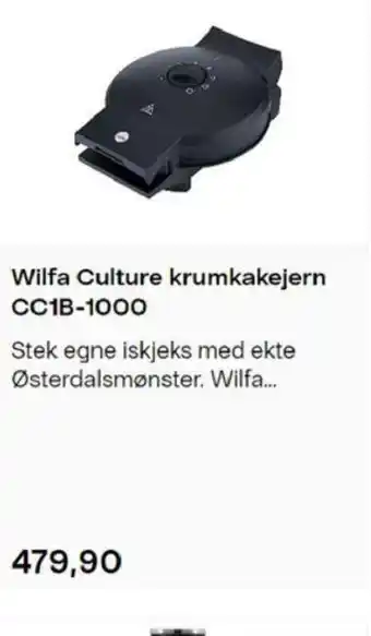 Clas Ohlson Wilfa Culture Krumkakejern CC1B-1000 tilbud