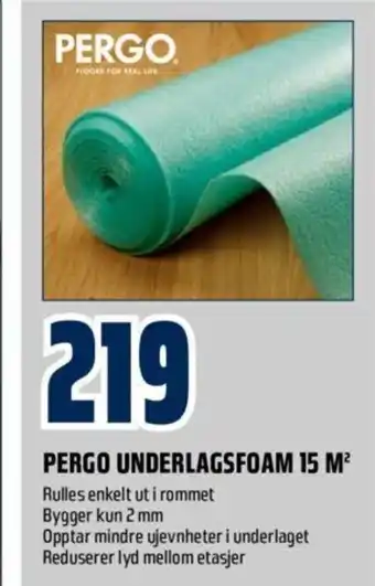 Obs Bygg Pergo Underlagsfoam 15m tilbud