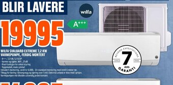 Obs Bygg Wilfa Svalbard Extreme 7,2 KW Varmepumpe Ferdig Montert tilbud
