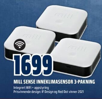 Obs Bygg Mill Sense Inneklimasensor 3-Pakning tilbud