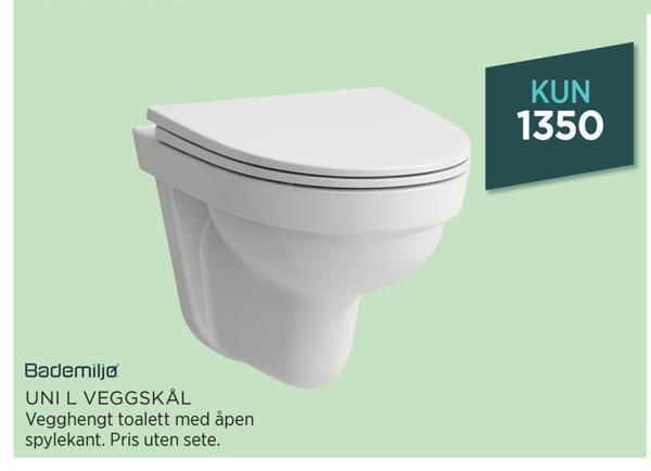 Bademiljø Uni l veggskål tilbud