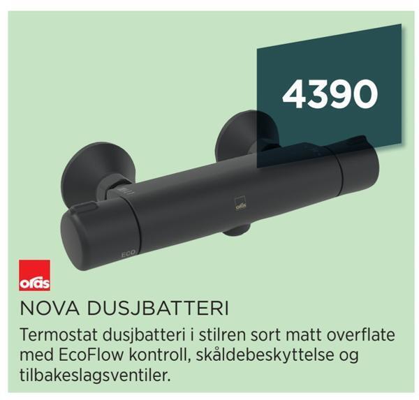 Bademiljø Nova dusjbatteri tilbud