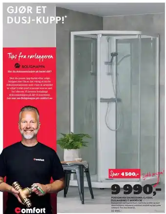Comfort Porsgrund showerama classic dusjkabinett 90x90 cm tilbud