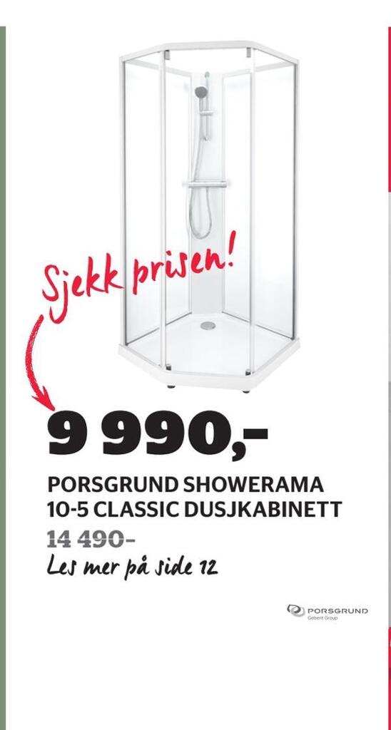 Comfort Porsgrund showerama 10-5 classic dusjkabinett tilbud