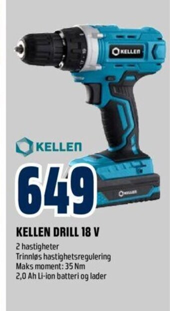 Obs Bygg Kellen Drill 18 V tilbud