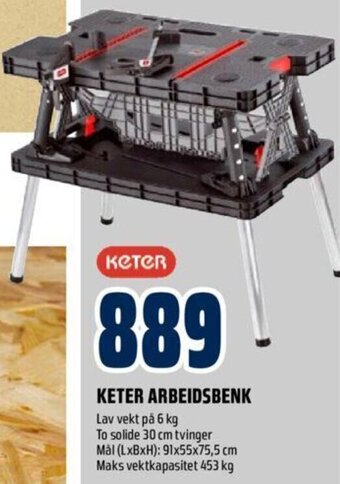Obs Bygg Keter Arbeidsbenk tilbud