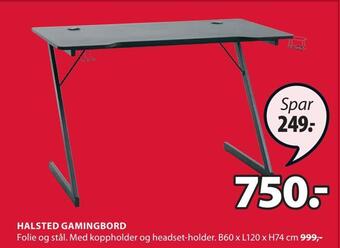 JYSK Halsted gamingbord tilbud