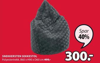 JYSK Snekkersten sekkestol tilbud