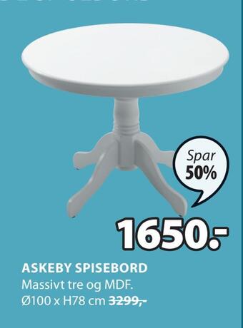 JYSK Askeby spisebord tilbud