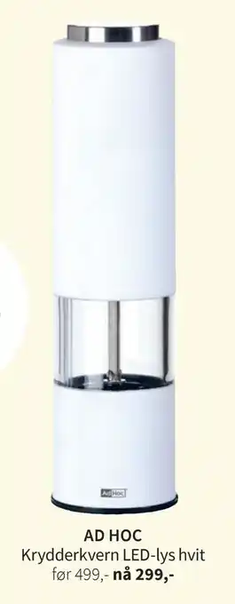 Tilbords Krydderkvern led-lys hvit tilbud