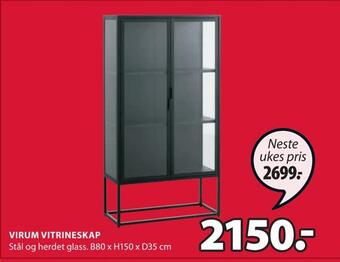 JYSK Virum vitrineskap tilbud