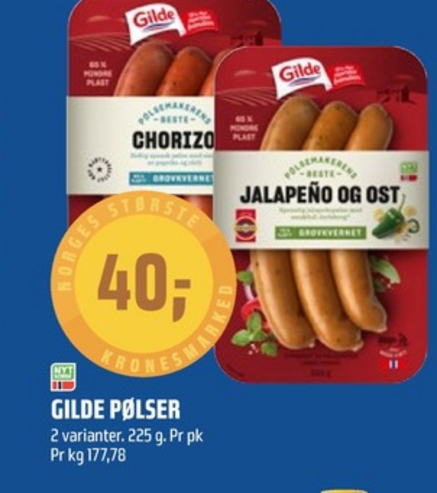 Coop Obs Gilde grillpølser tilbud