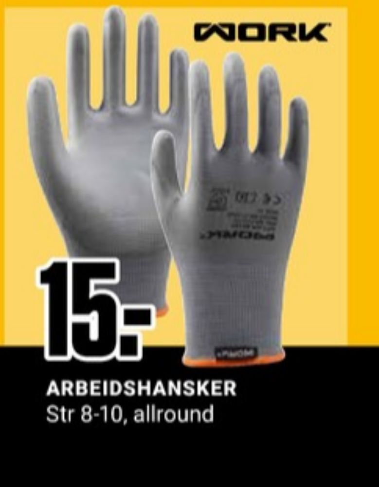 Europris Work arbeidshanske tilbud