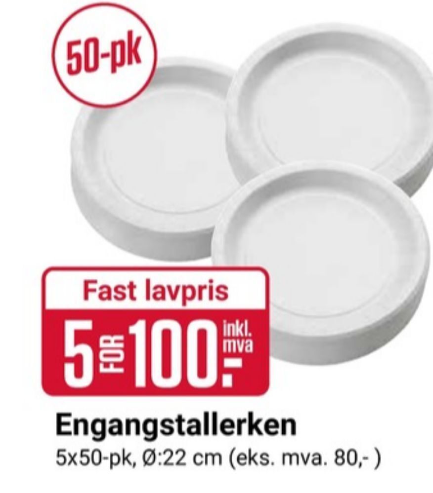 Europris Ukjent engangstallerken tilbud
