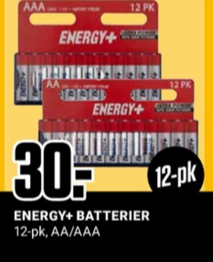 Europris Energy plus batterier tilbud