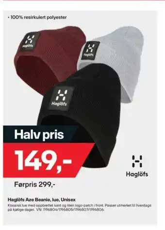 XXL Sport Haglöfs Aze Beanie, lue, Unisex tilbud