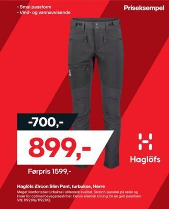XXL Sport Haglöfs Zircon Slim Pant, turbukse, Herre tilbud